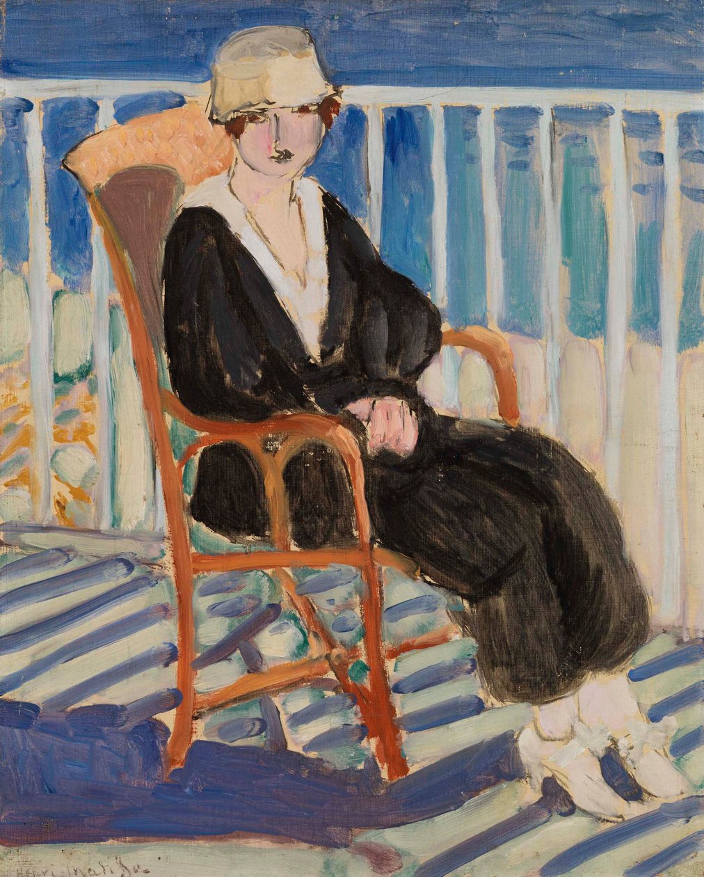 Ung pige på en balkon over havet (Jeune fille au balcon sur la mer) af Henri Matisse