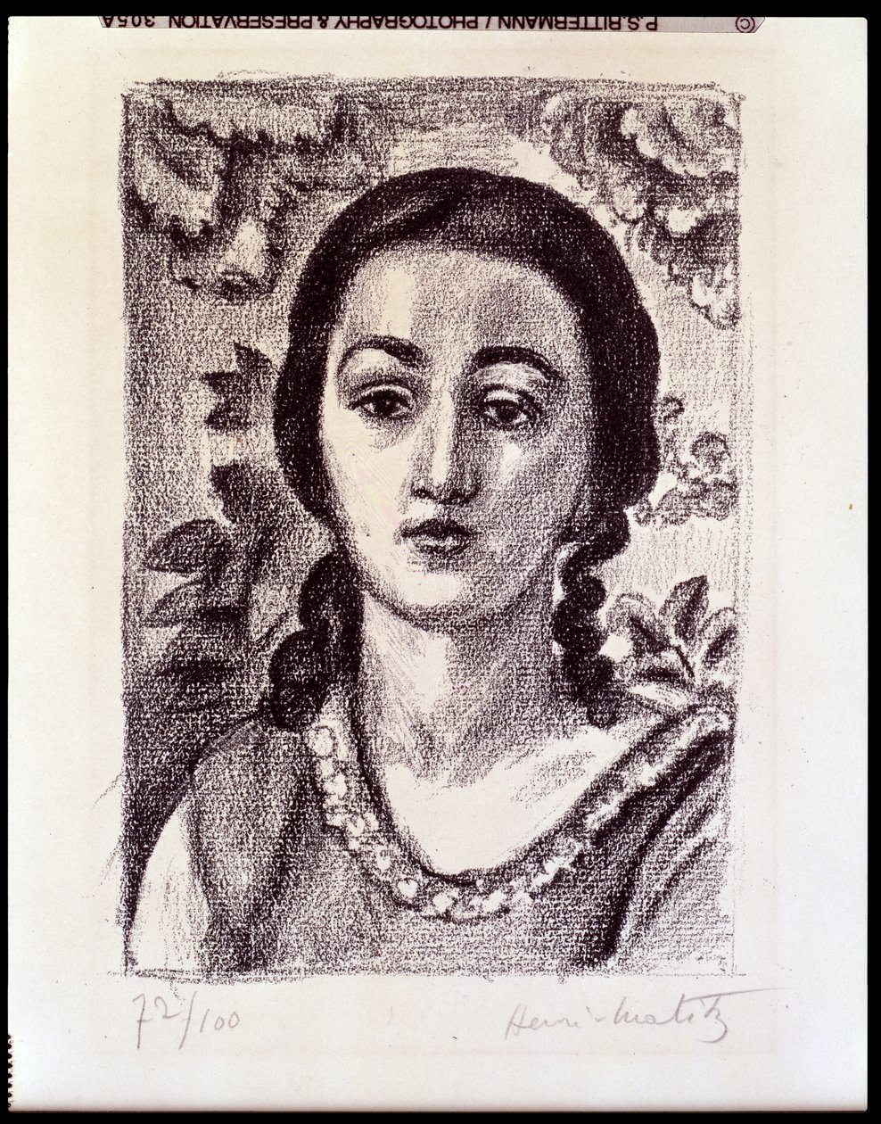 Ung pige med brune krøller af Henri Matisse