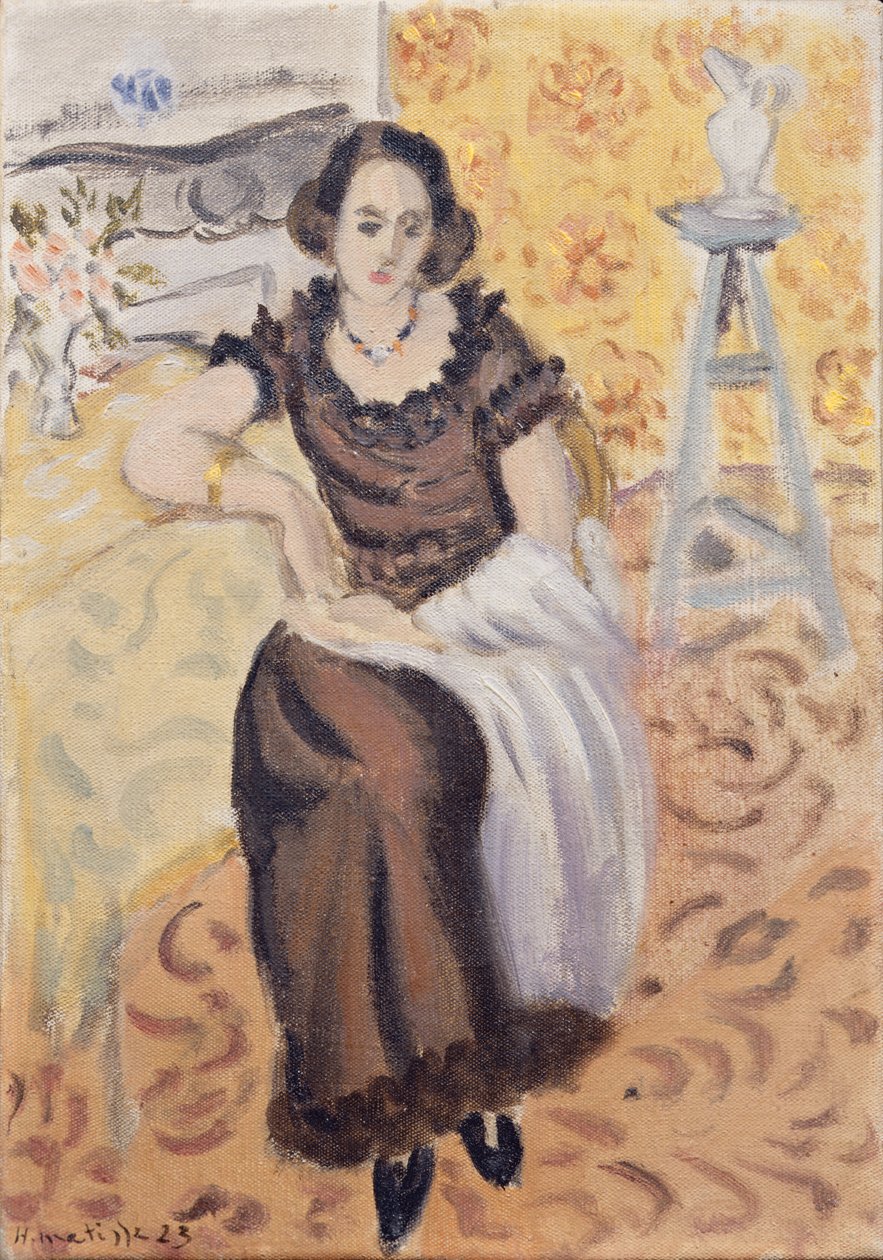 Ung pige med sort taftkjole af Henri Matisse