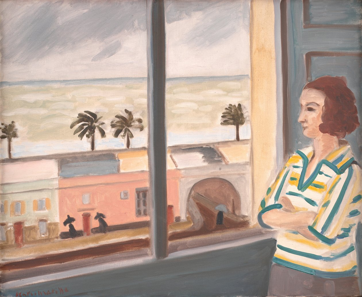 Ung kvinde, der ser ud mod havet, stormvejr af Henri Matisse