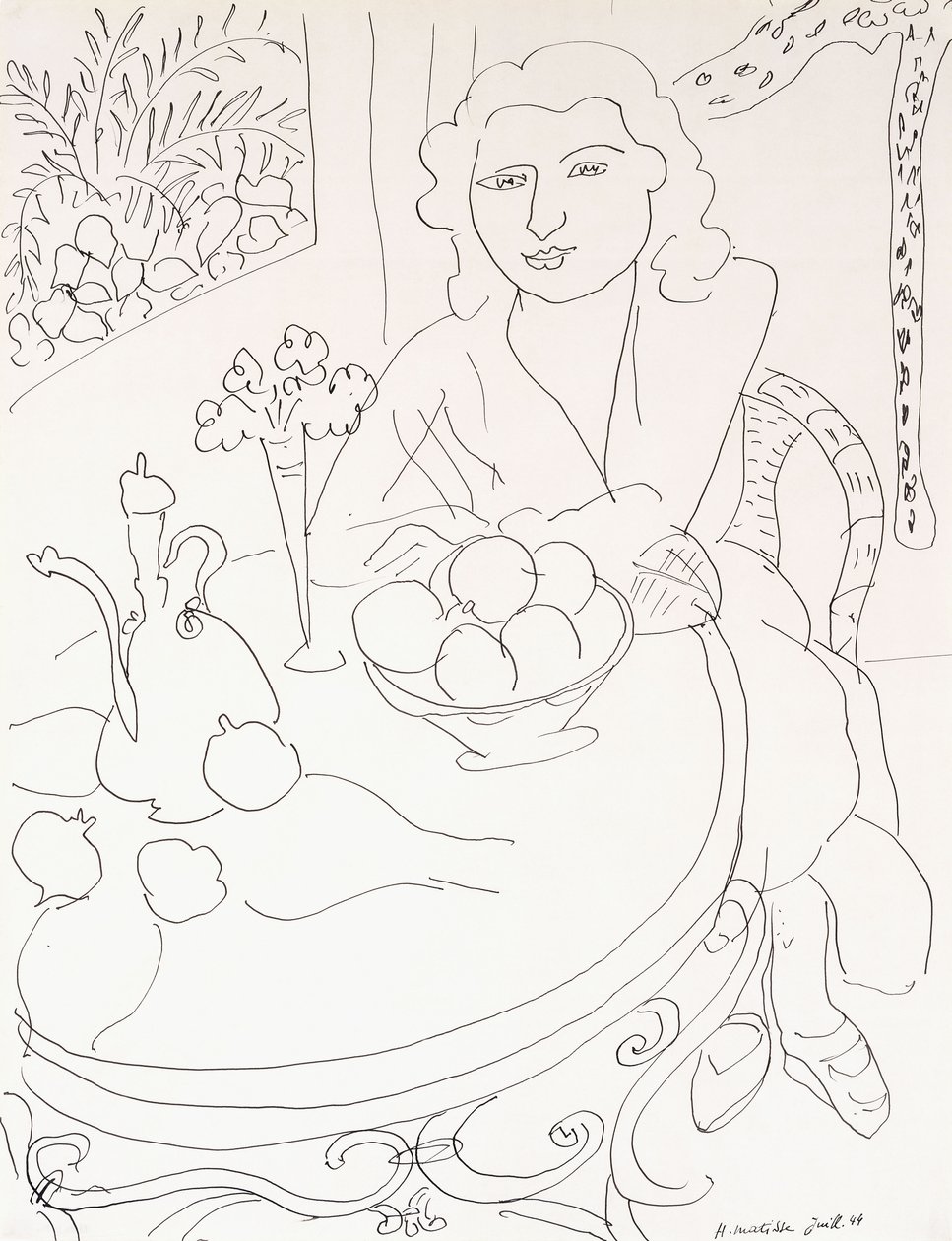 Ung kvinde ved bordet af Henri Matisse