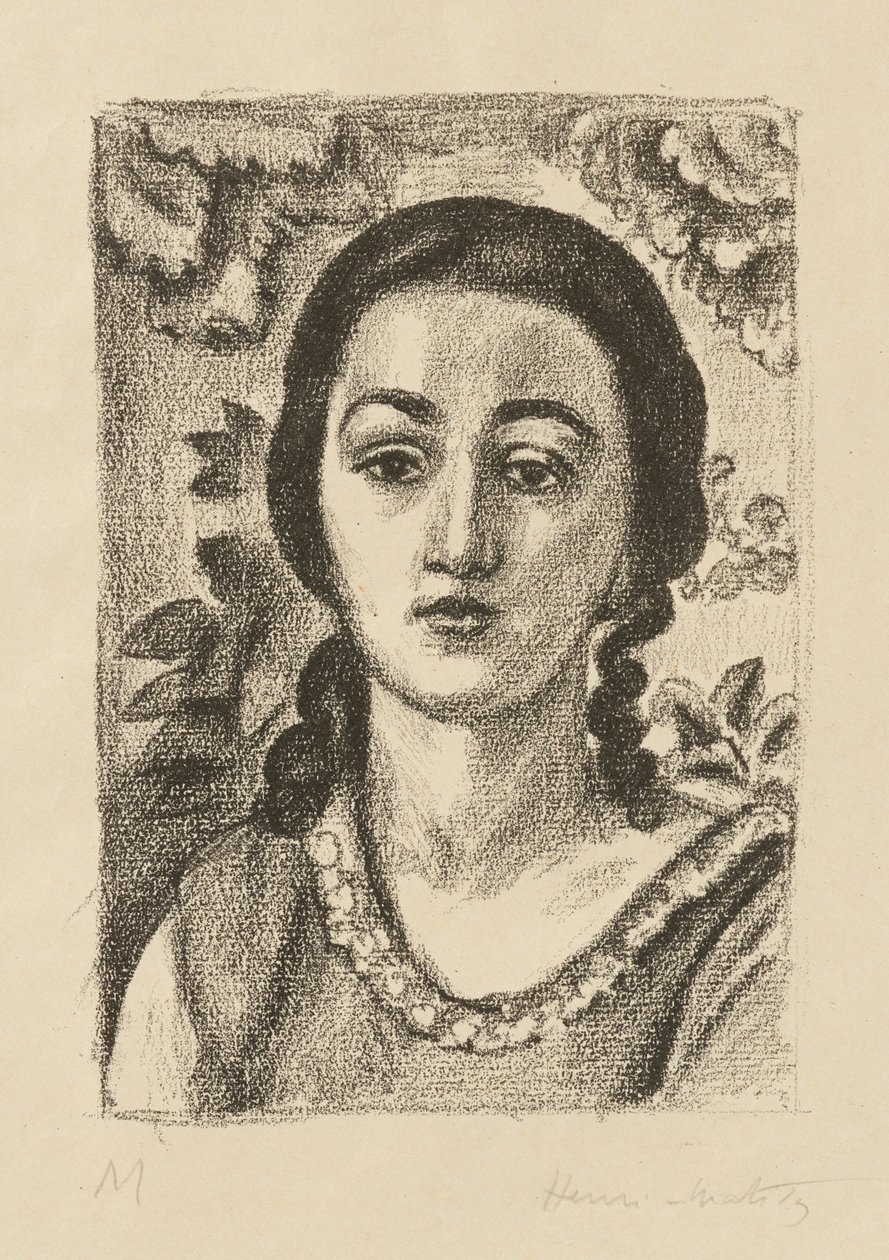 Ung kvinde med brune krøller af Henri Matisse
