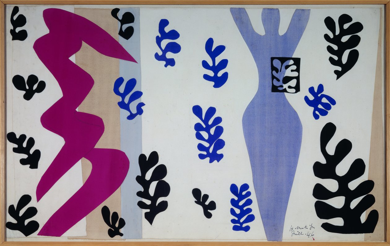 jazz - le lanceur de couteaux 1943 (Gouache papir klippet og klistret på papir monteret på lærred) af Henri Matisse