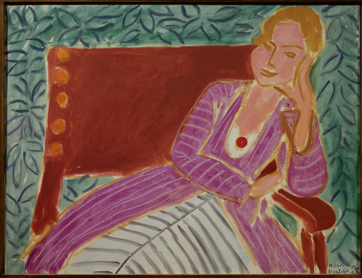 jeune fille assise robe persanne 1942 (olie på lærred) af Henri Matisse