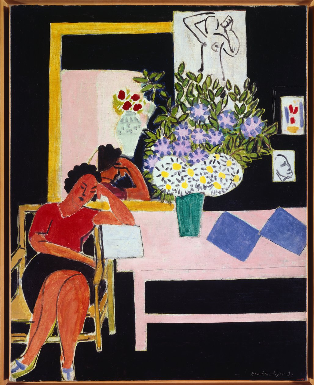 liseuse sur fond noir 1939 (olie på lærred) af Henri Matisse