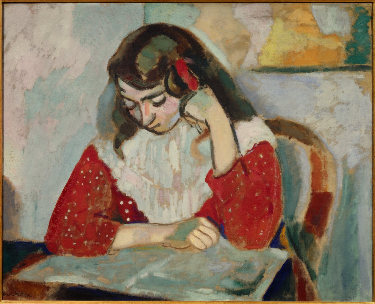 marguerite lisant 1906 (olie på lærred ) af Henri Matisse