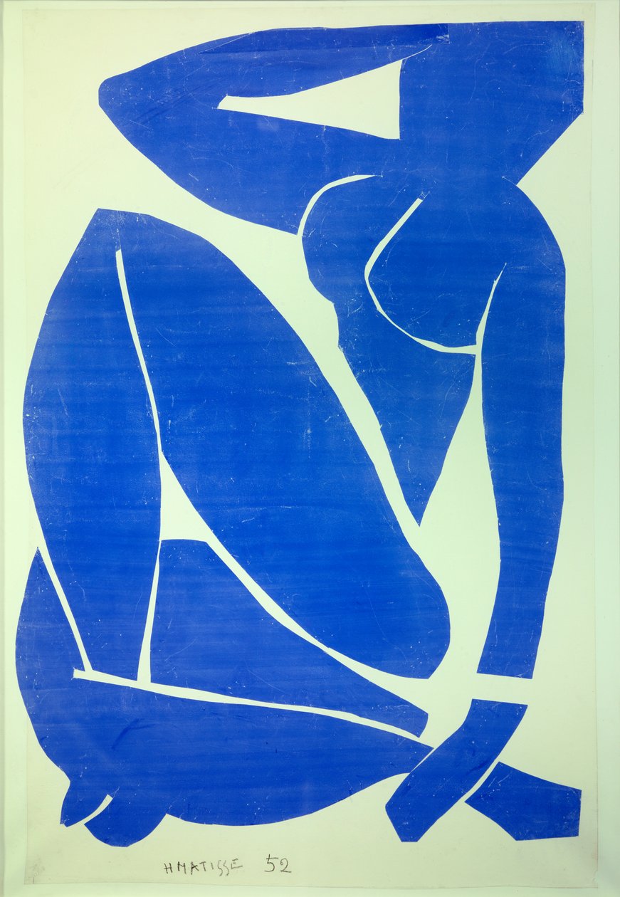 nu bleu III 1952 (Tegning, papirlim) af Henri Matisse