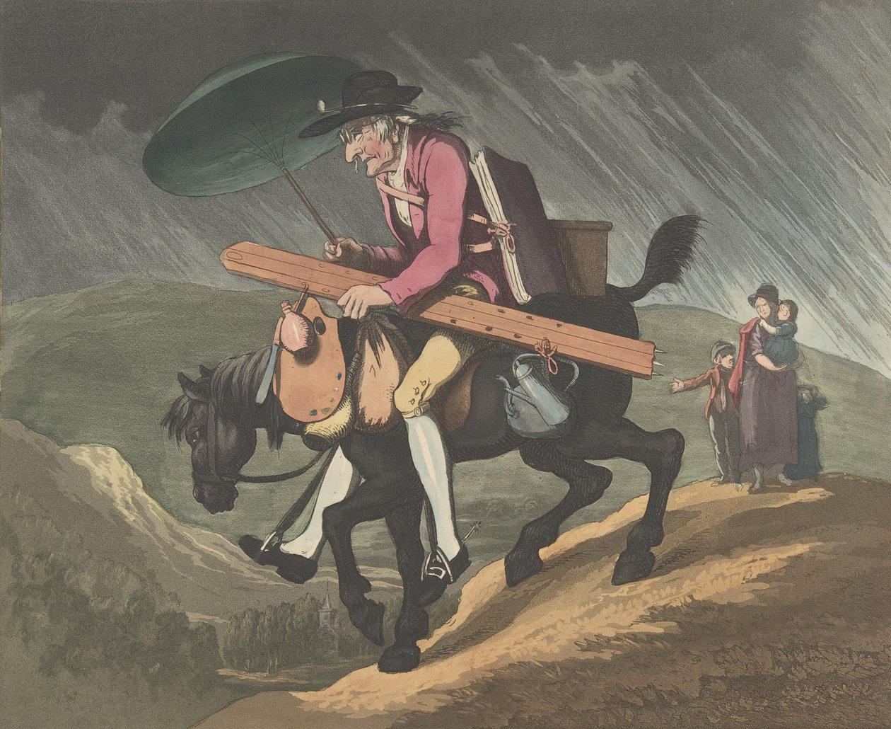 En kunstner på rejse i Wales, 10. februar 1799. af Henri Merke