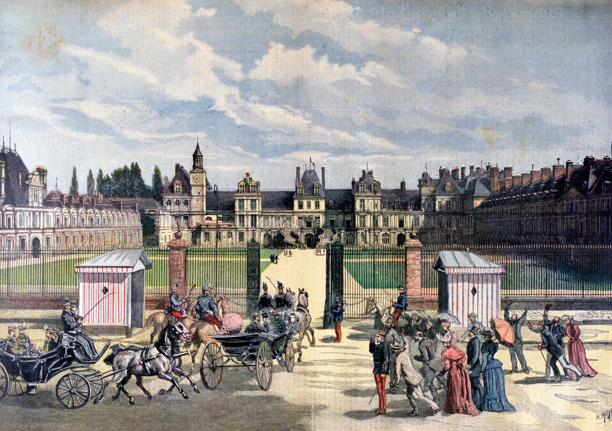 Ankomst af præsidenten for Republique, Château de Fontainebleau, 1892 af Henri Meyer