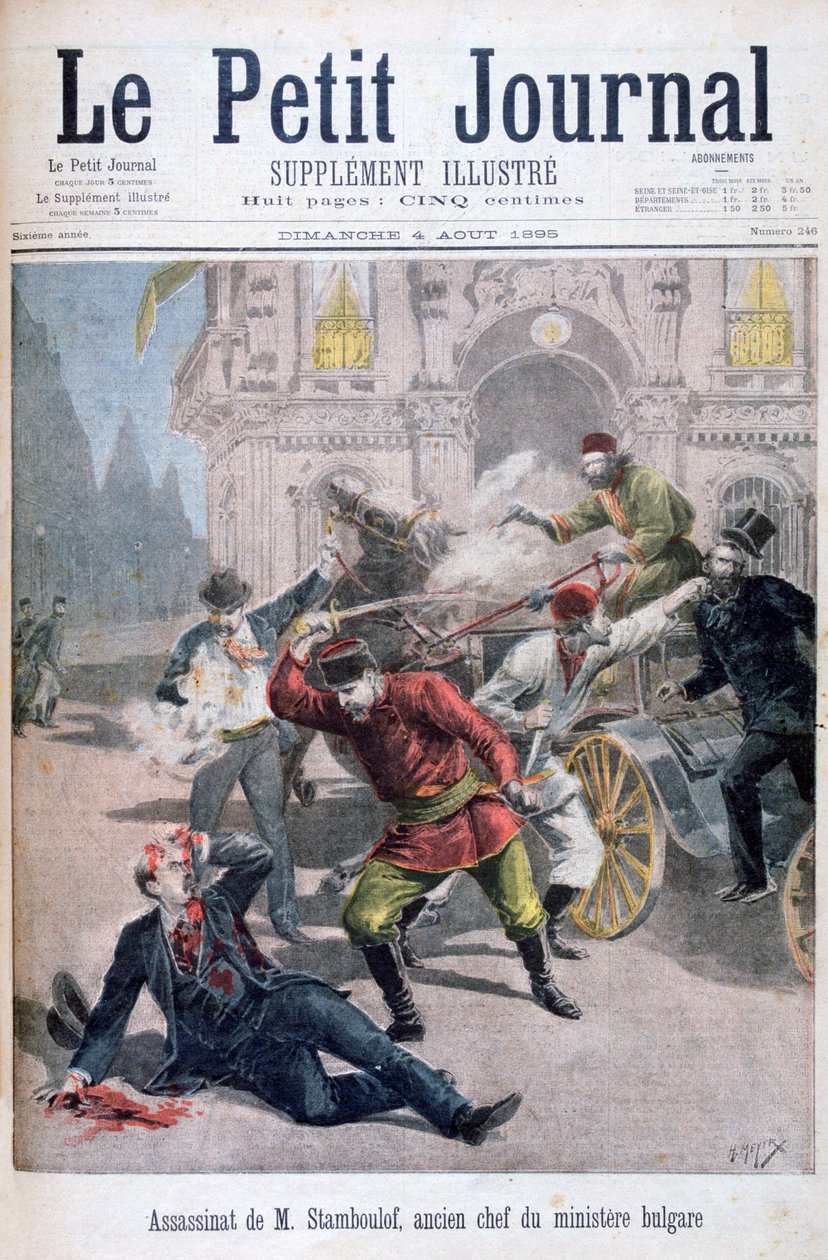 Mordet på Stefan Stambolov, Sofia, Bulgarien, 1895 af Henri Meyer