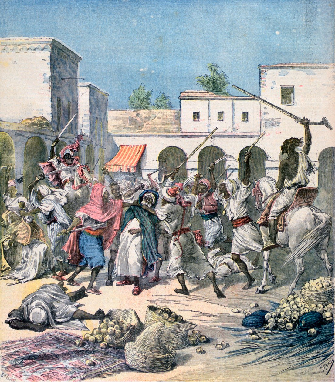 Mord på en fransk kollaboratør, Marokko, 1891. af Henri Meyer
