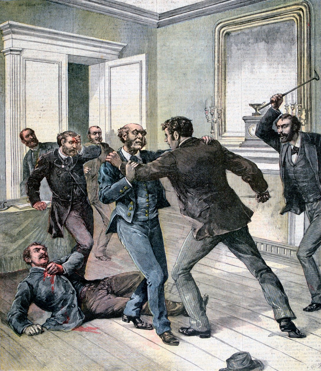 Angreb på kontoret for Seinepræfekturet, Paris, 1892 af Henri Meyer