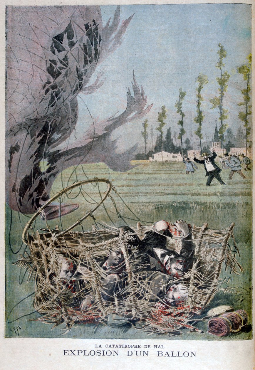 Balloneksplosion i Hal, Belgien, 1895. af Henri Meyer