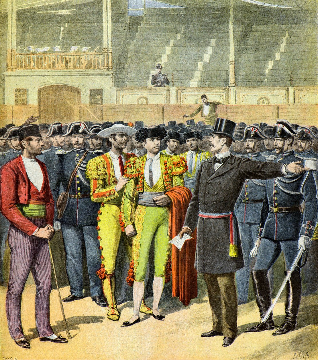 Tyrefægtning forbudt i Sydfrankrig, 1895 (Illustration) af Henri Meyer