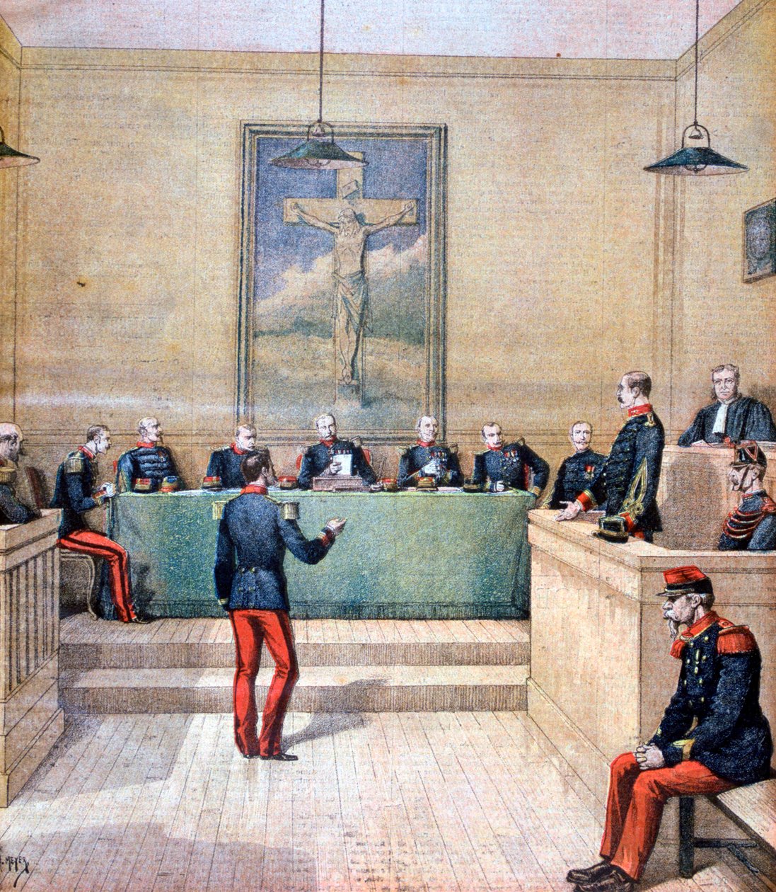 Kaptajn Dreyfus før krigsretten, 1894 af Henri Meyer