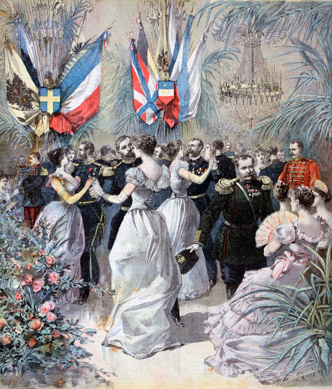 Fejringer til ære for den russiske flådes besøg i Toulon, 1893 af Henri Meyer