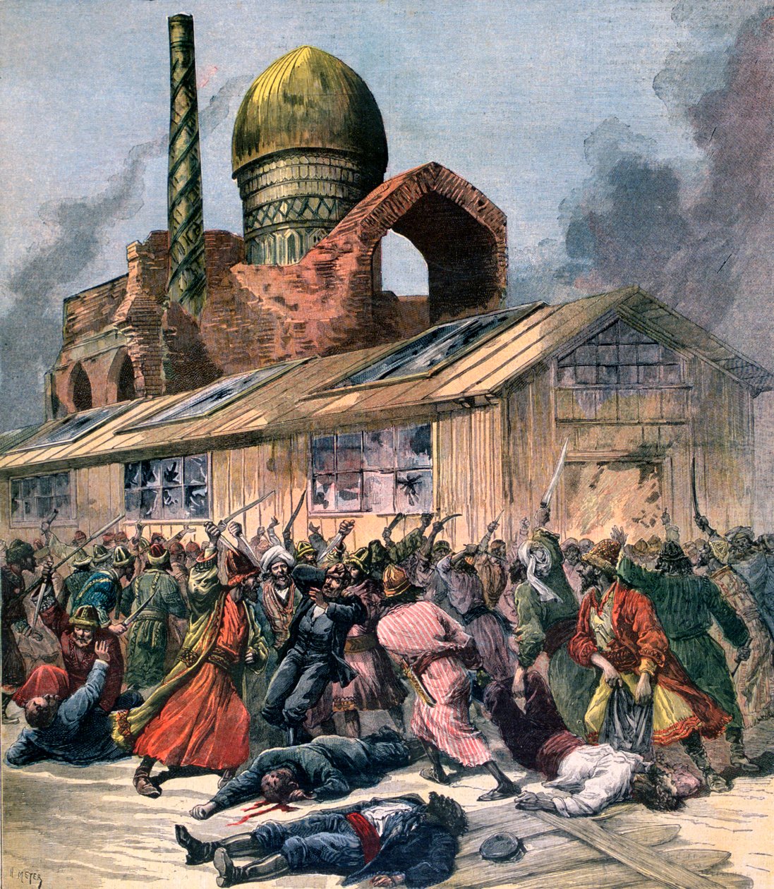 Kolera i Rusland, problemerne i Astrakhan, 1892 af Henri Meyer