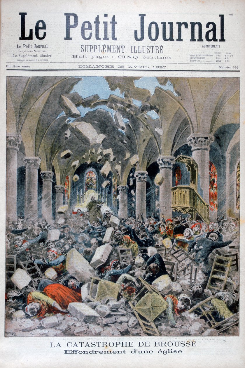Sammenbrud af en kirke, Brousse, Frankrig, 1897 af Henri Meyer