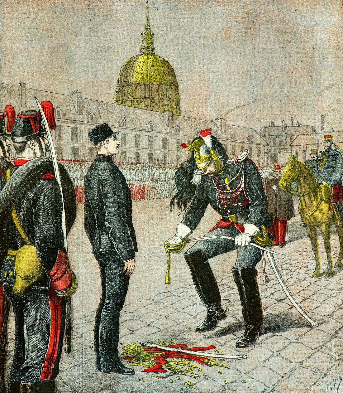 Nedbrydning af kaptajn Alfred Dreyfus af Henri Meyer