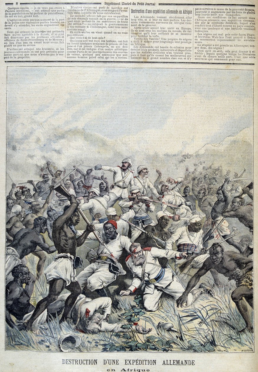 Ødelæggelse af en tysk ekspedition til Afrika - i "" Le Petit Journal"" af 03/10/1891 af Henri Meyer