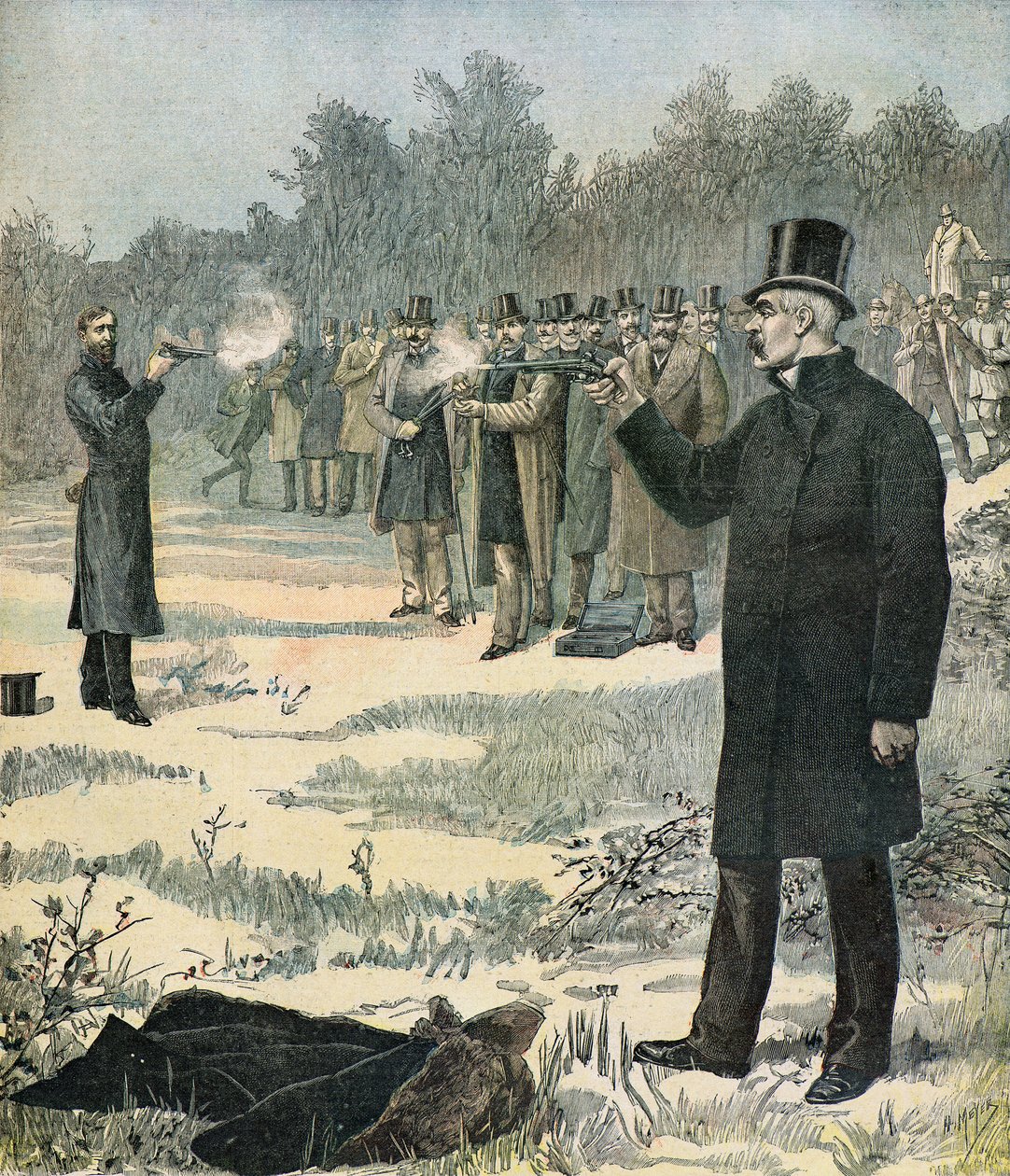 Duel mellem Georges Clemenceau og Paul Deroulede af Henri Meyer