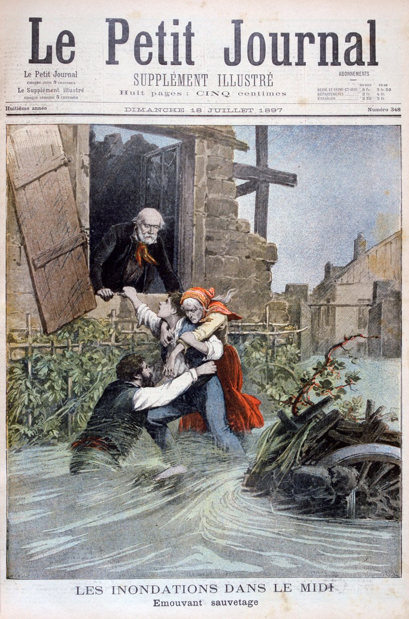 Oversvømmelser i Midi, Sydfrankrig, 1897 af Henri Meyer