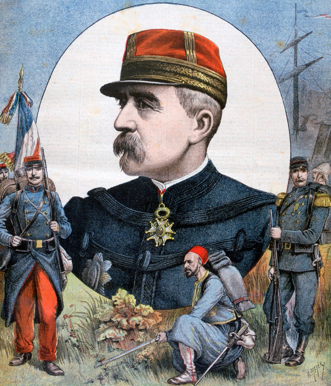 General Jacques Duchesne, chef for den franske ekspeditionsstyrke til Madagaskar, 1894 af Henri Meyer