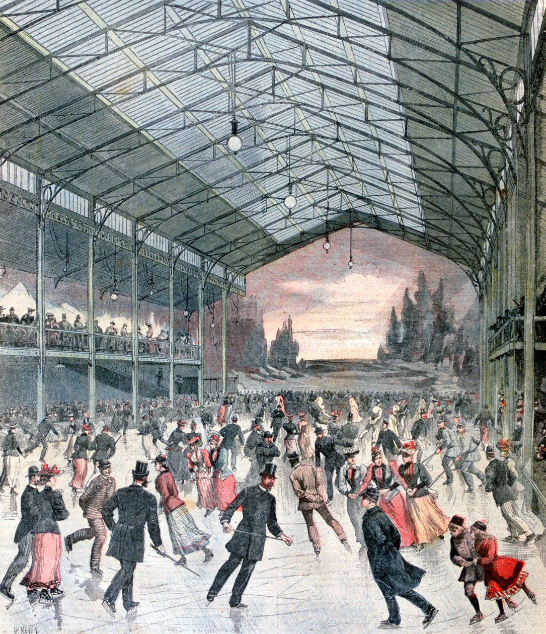 Skøjteløb i Paris, 1892 af Henri Meyer