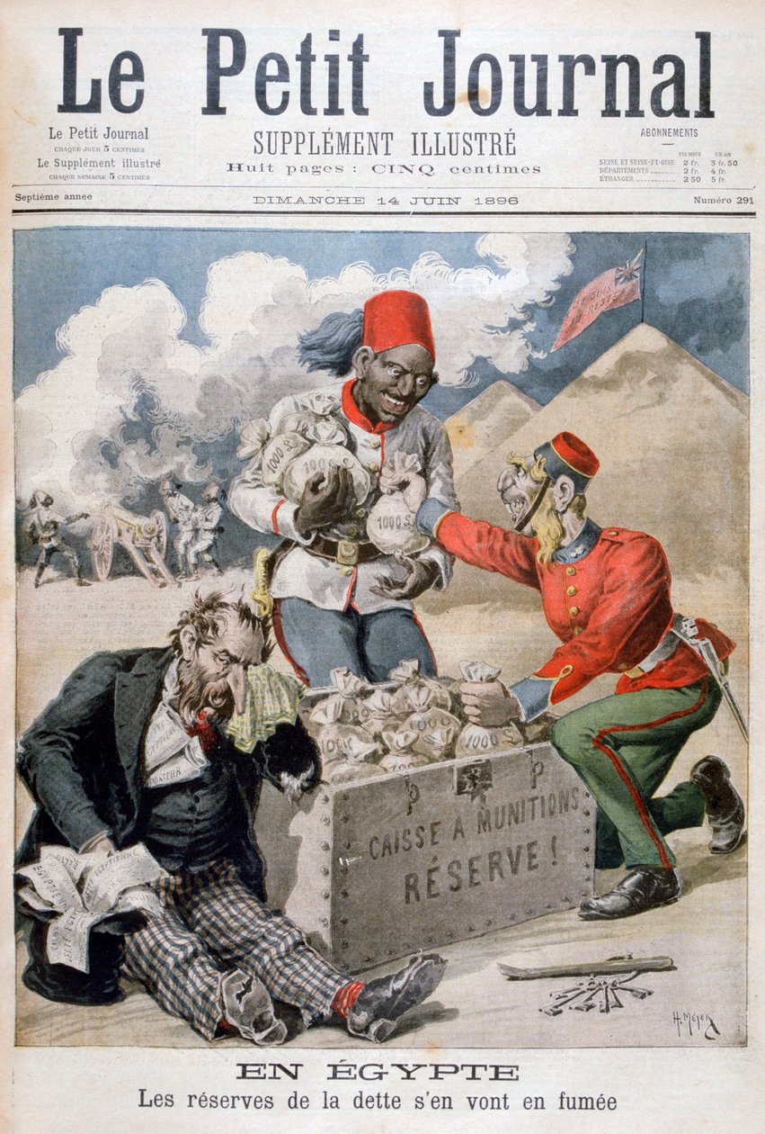 I Egypten: Gældens reserver går op i røg, 1896 af Henri Meyer