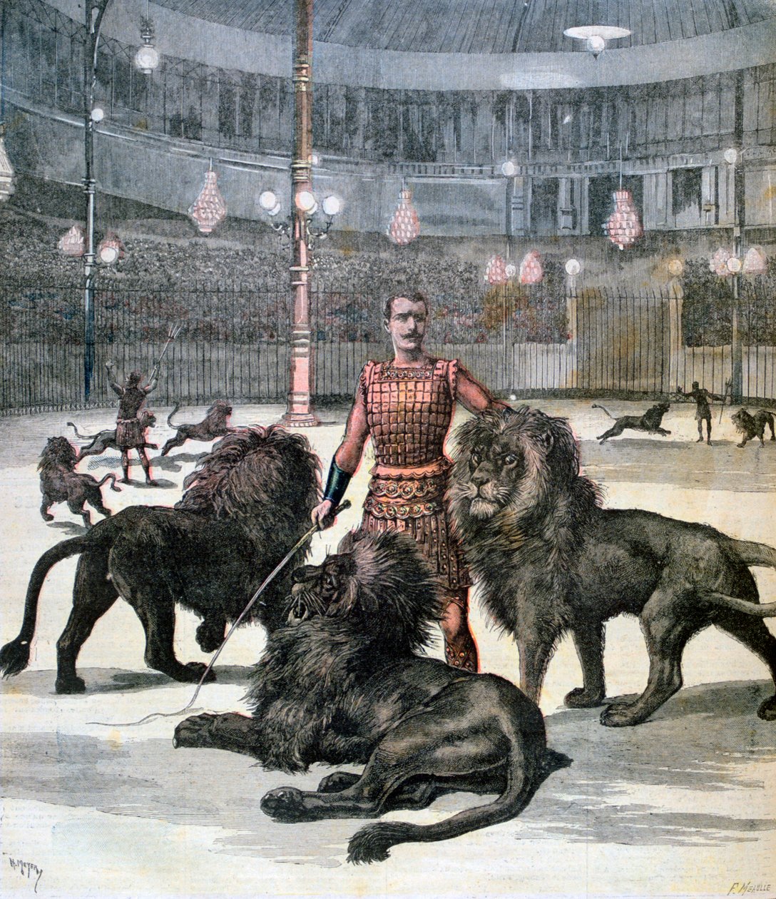 Løvetæmning på Lhipodrome, Paris, 1891 af Henri Meyer
