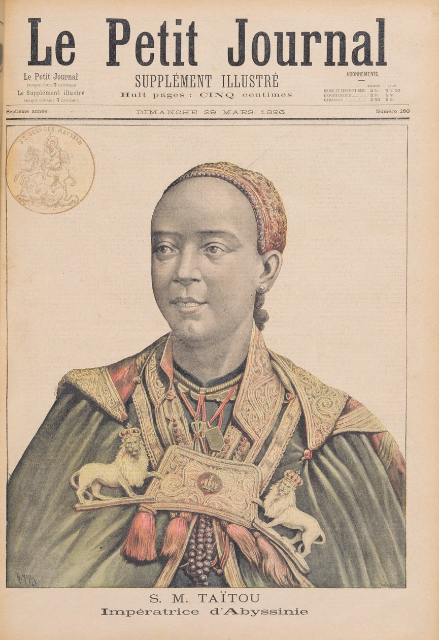 Portræt af Taytu Betul (ca. 1851-1918) Kejserinde af Etiopien, fra 