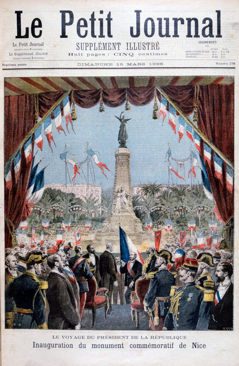 Præsident Faure ved indvielsesceremonien af et monument i Nice, 1896 af Henri Meyer