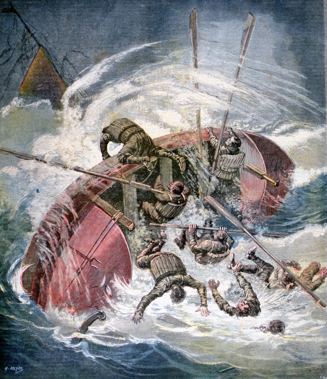 Redning fra et skibsvrag i en storm ud for Les Sables-dOlonne, Frankrig, 1891 af Henri Meyer