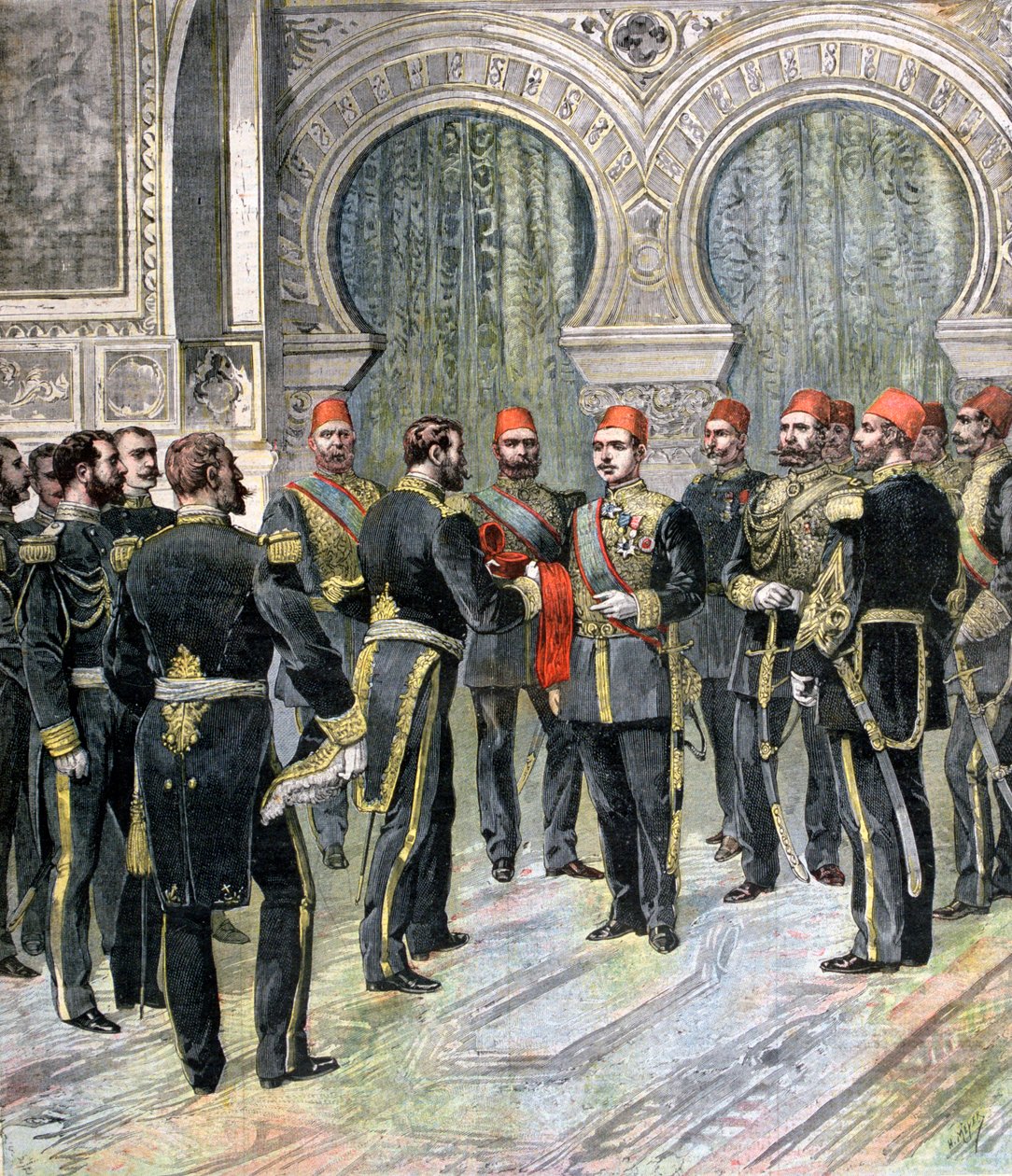Retur af Æreslegionens Grand Cordon til Egyptens nye Khedive, 1892 af Henri Meyer