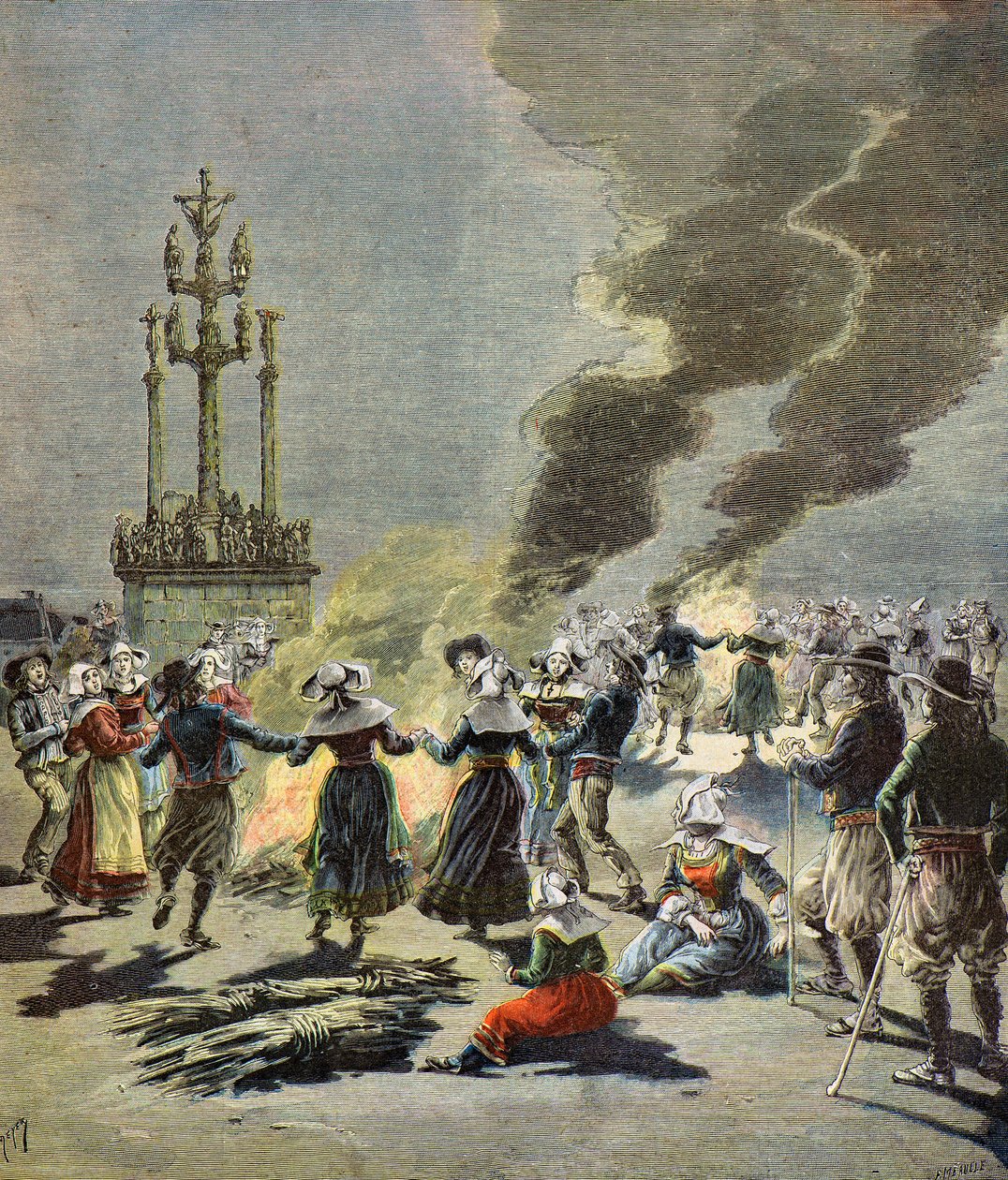 Sankt Johannes-bål i Bretagne af Henri Meyer