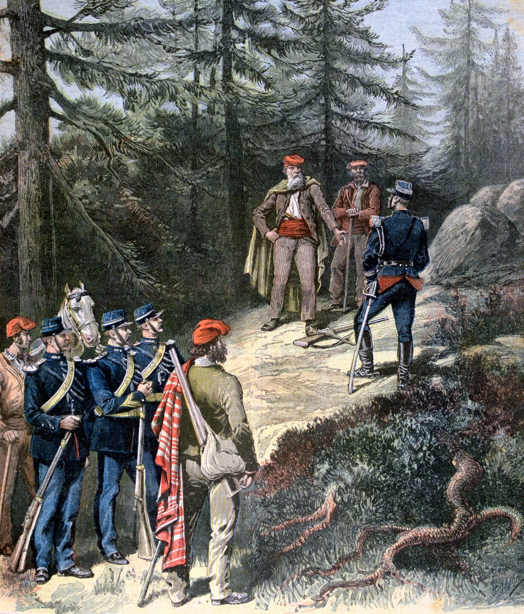 Den korsikanske bandit, Jacques Bellacoscia, Overgivelse til politiet, 1892 af Henri Meyer