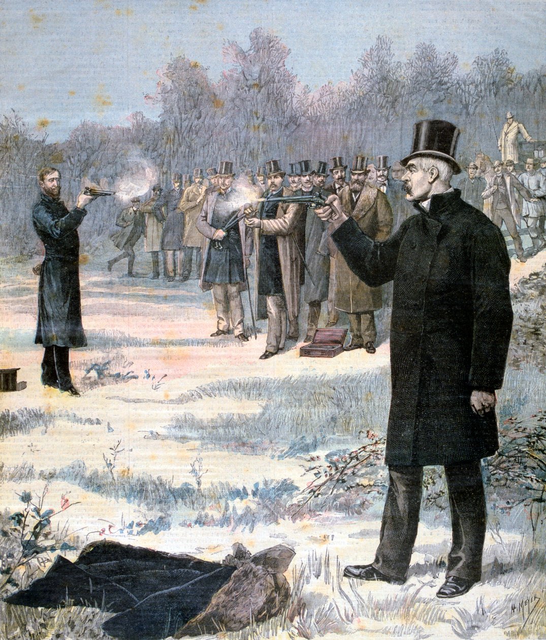Duellen mellem Paul Deroulede og Georges Clemenceau, 1893 af Henri Meyer