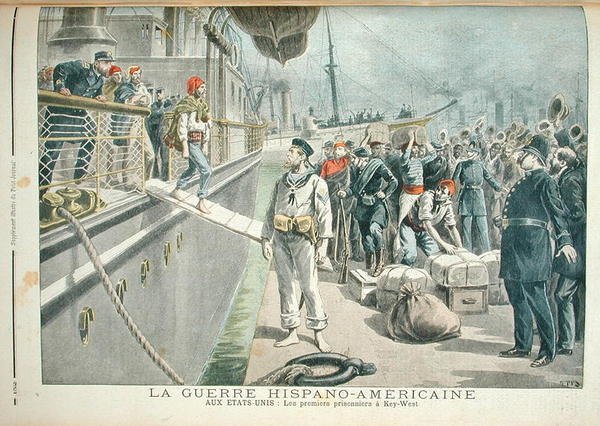 De første fanger i Key West under den spanske amerikanske krig, fra Le Petit Journal, 8. maj 1898 af Henri Meyer