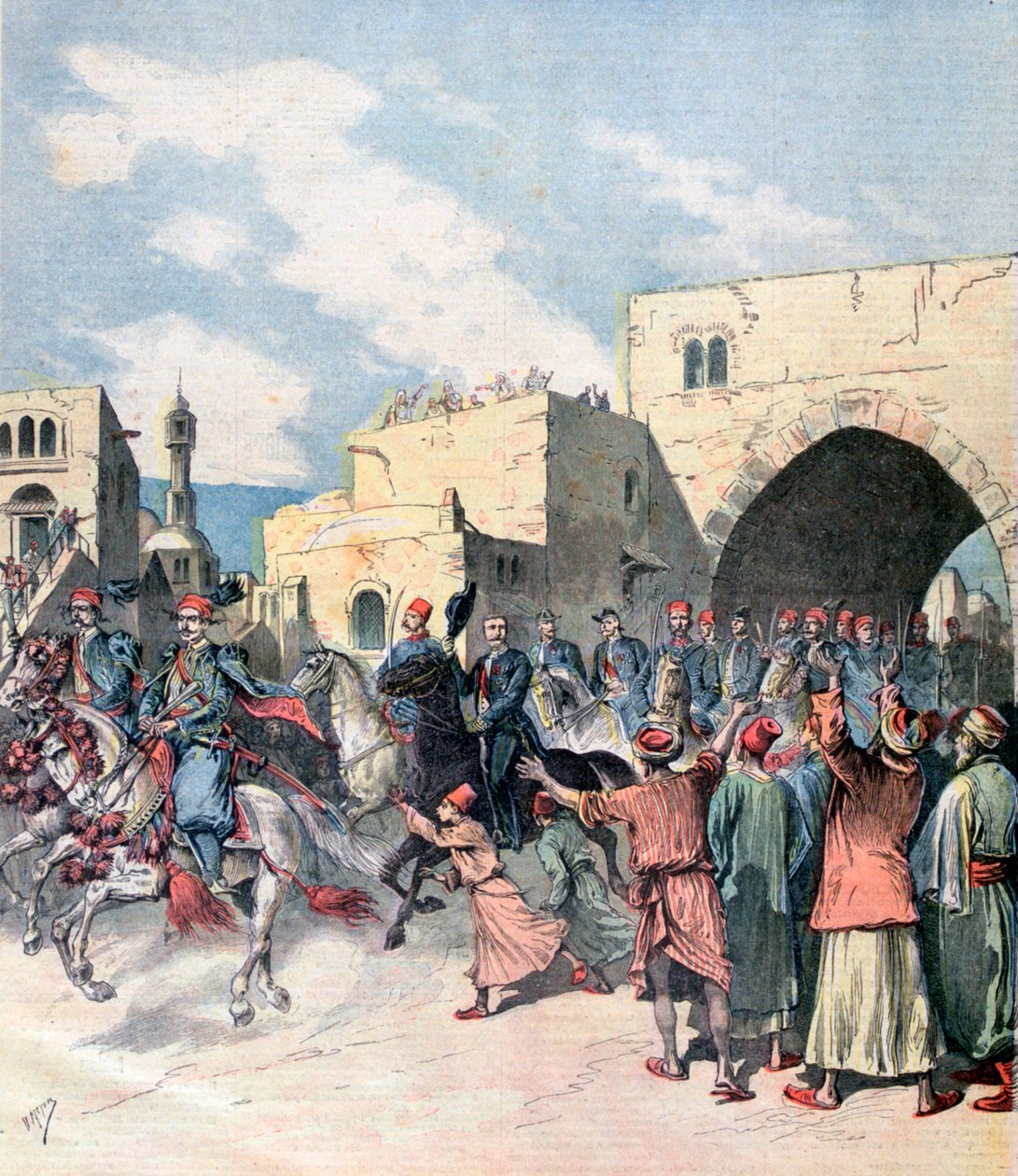 Den franske konsul ankommer til Betlehem under julefestlighederne, 1892 af Henri Meyer