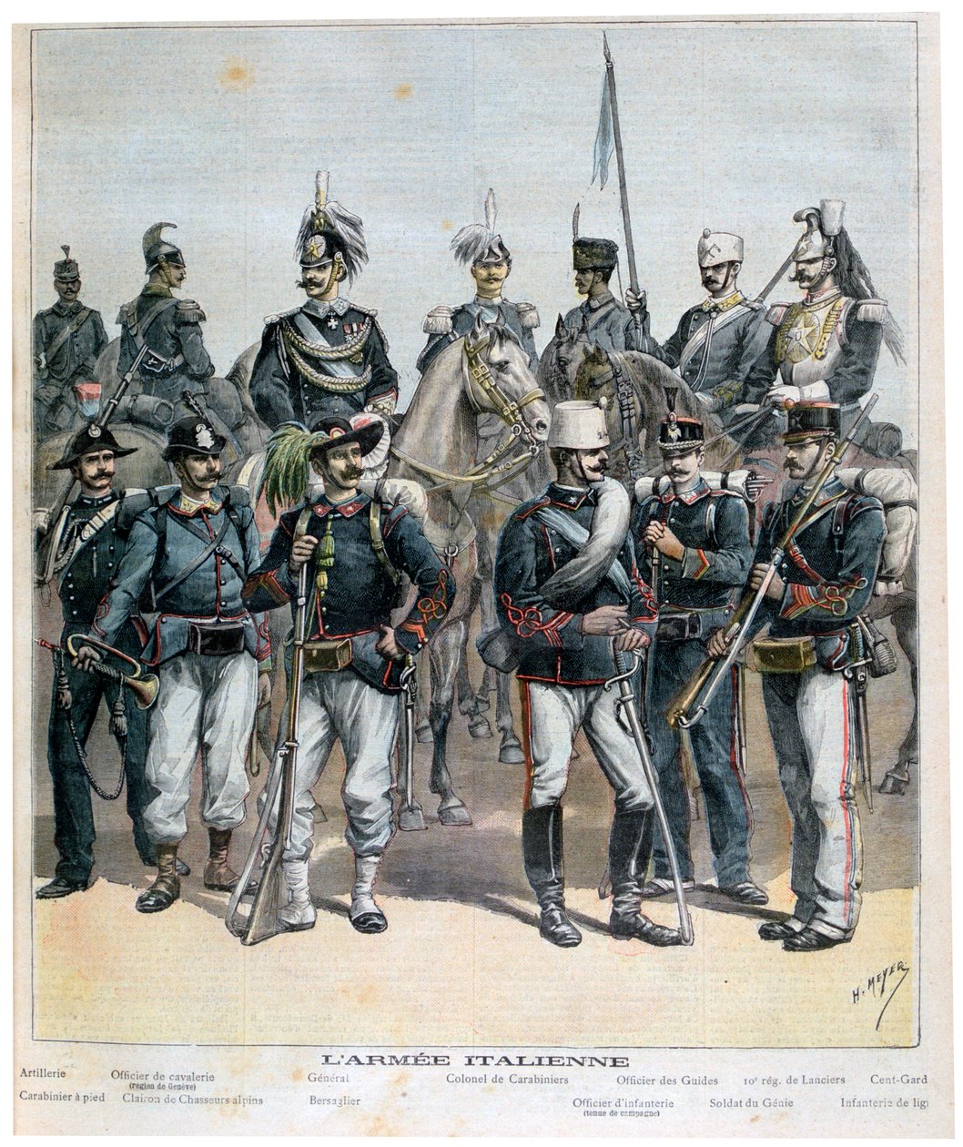 Den italienske hær, 1892 af Henri Meyer