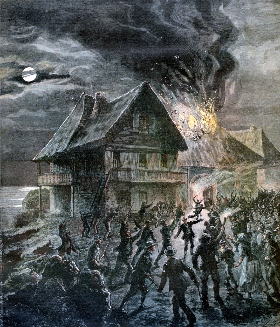 Oprøret på øen Sercq, 1892 af Henri Meyer