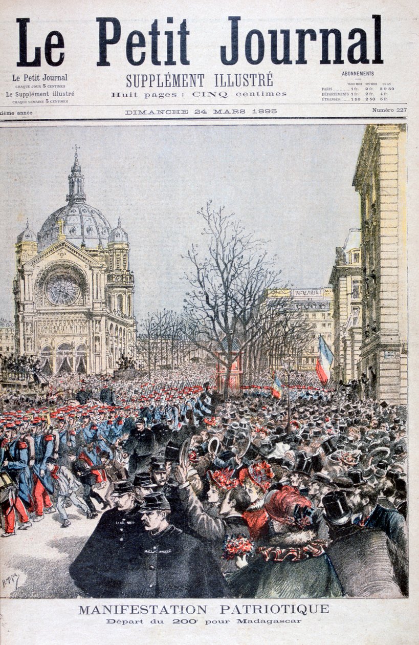 De franske troppers afgang til Madagaskar, Paris, 1895 af Henri Meyer