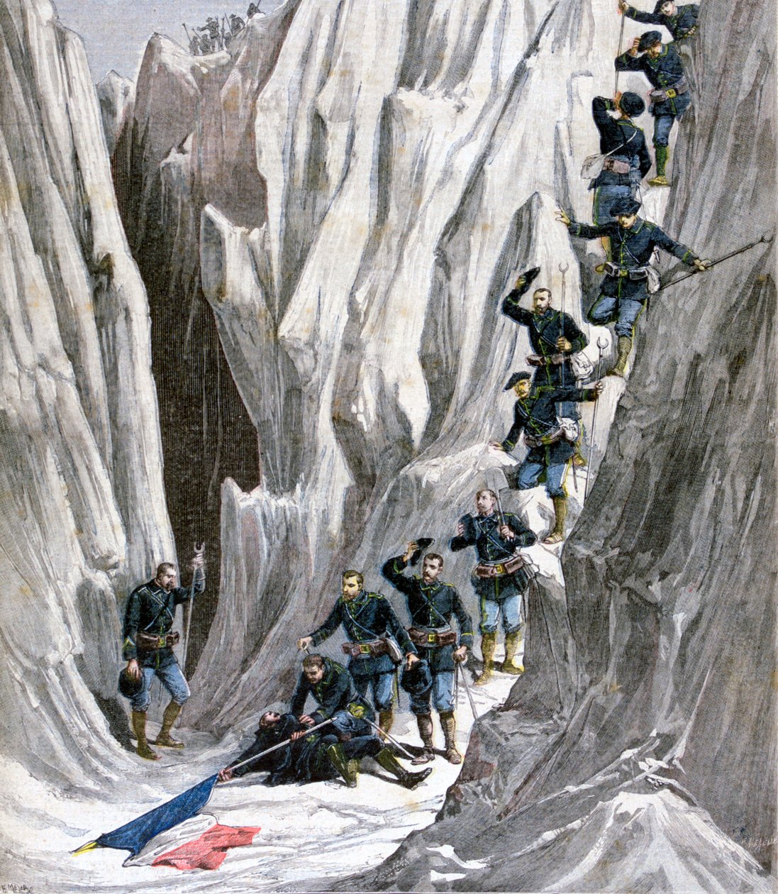 Det opdagede lig af løjtnant Bujon, franske alper, 1891 af Henri Meyer