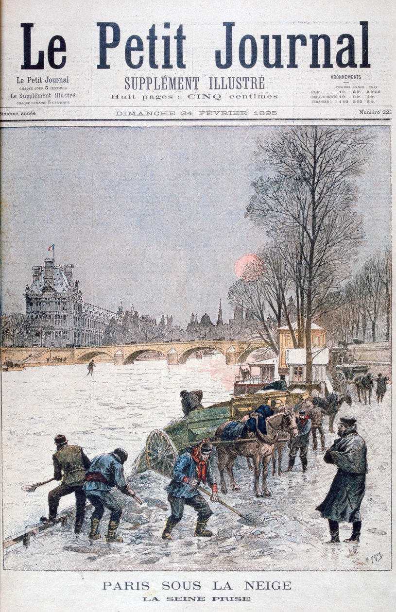Den frosne Seine, vinter, Paris, 1895 af Henri Meyer