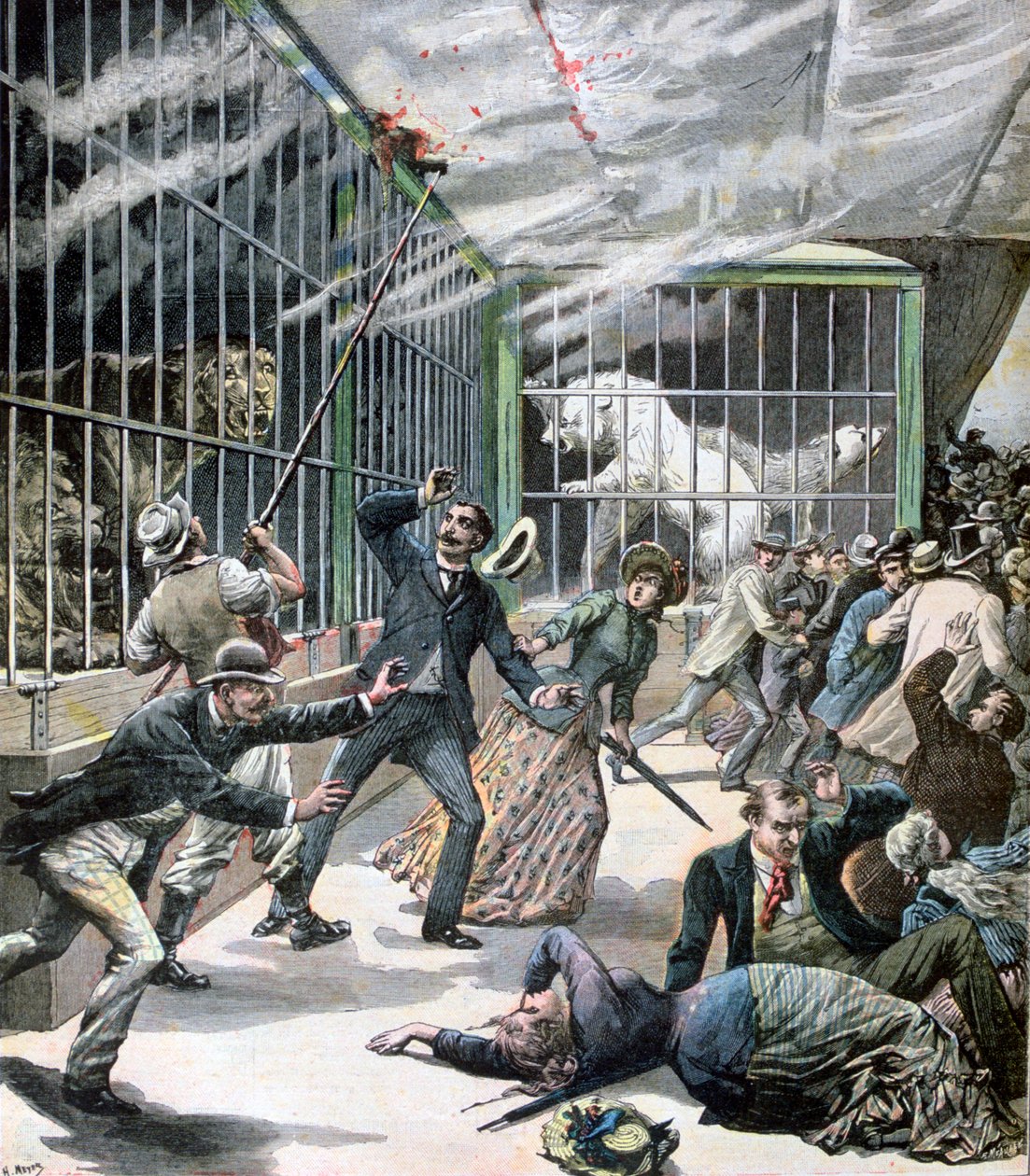 Hændelsen ved menageriet, Montceau-les-Mines, Frankrig, 1891 af Henri Meyer