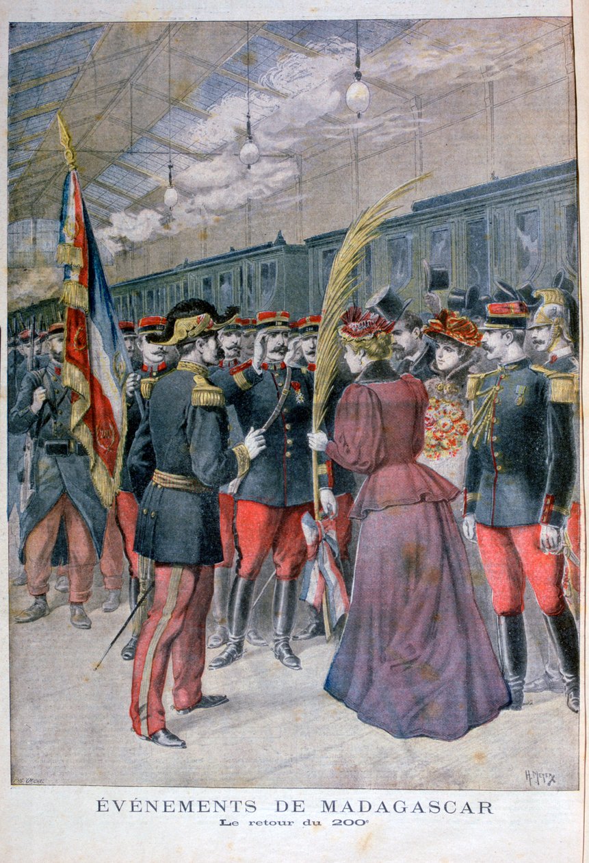 Tilbagekomsten af 200-regimentet fra Madagaskar, 1896 af Henri Meyer