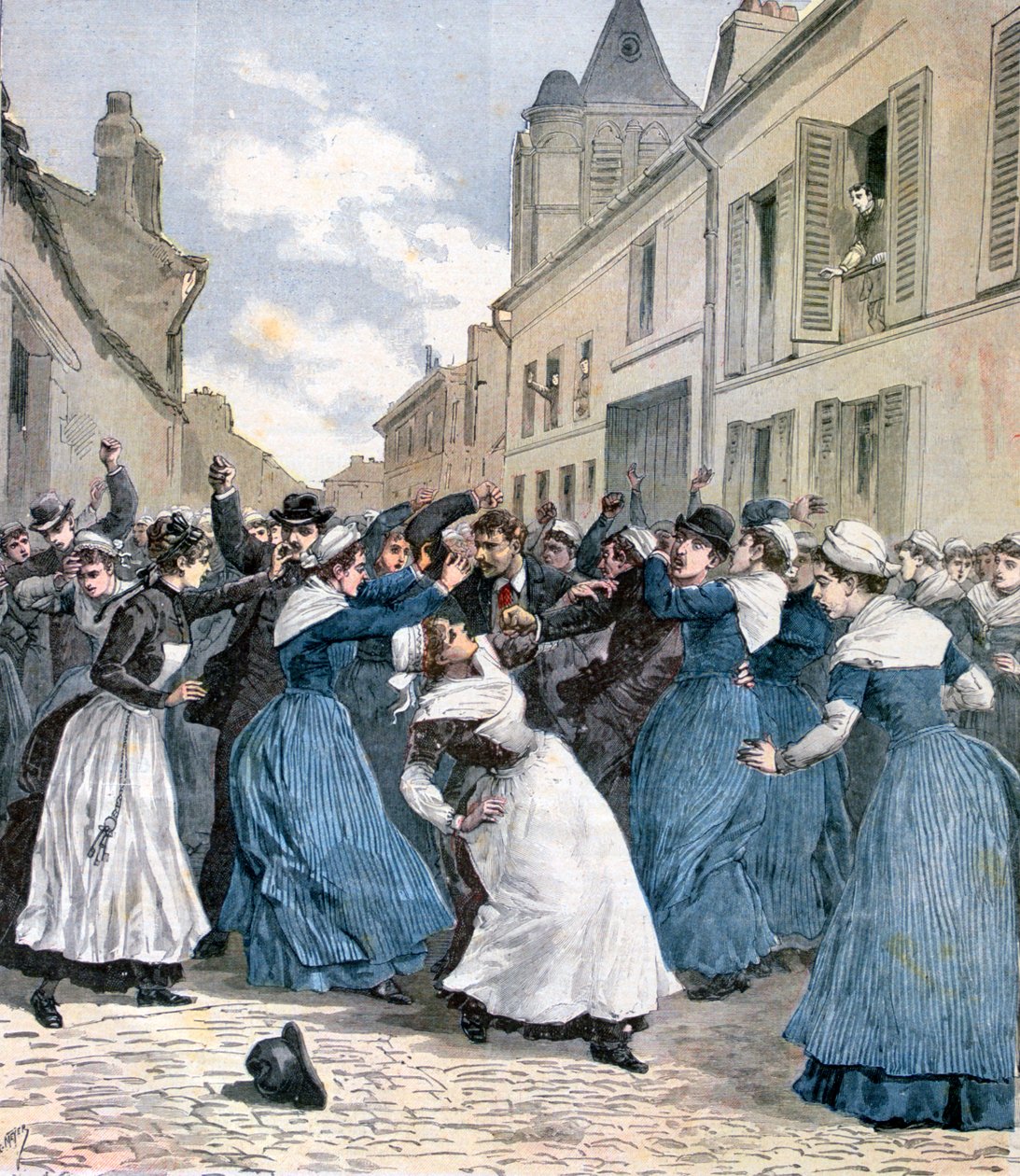 Fjernelsen af de sindssyge i Villejuif, Paris, 1891 af Henri Meyer