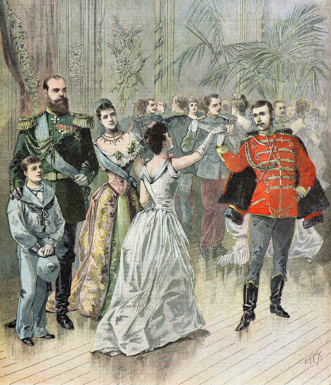 Tsar Alexander 3 og hans familie af Henri Meyer