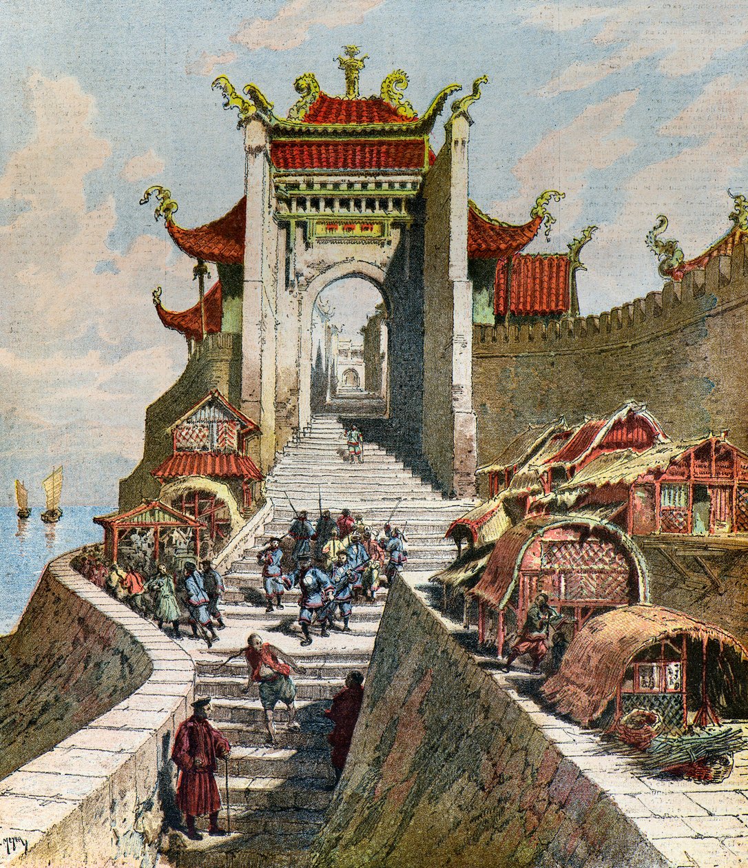 Udsigt over Shanghai-porten af Henri Meyer