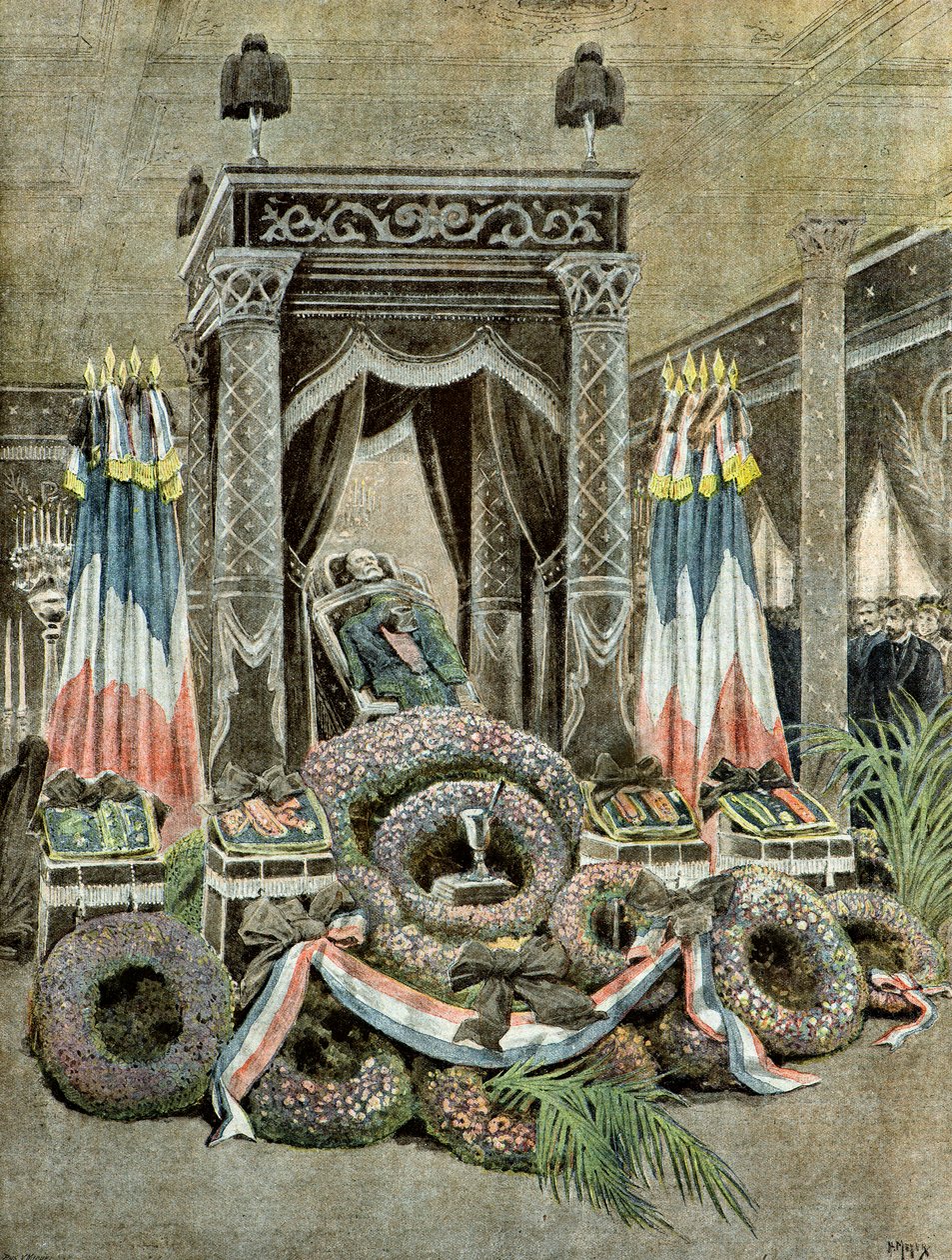 Louis Pasteurs død, 1895 (Illustration) af Henri Meyer